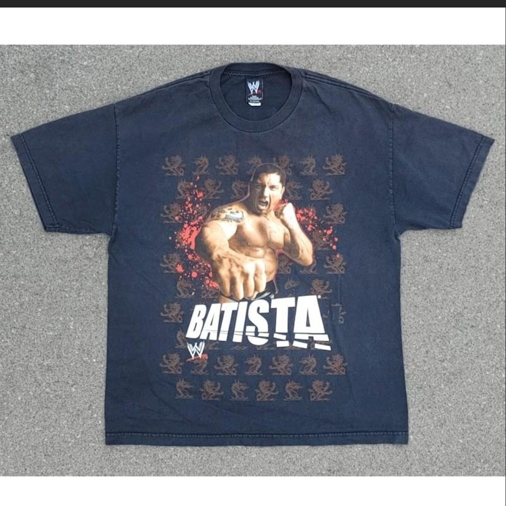 Vtg 2007 WWE Batista I Walk Alone T-Shirt XL Double Sided Graphic Y2K Wrestling